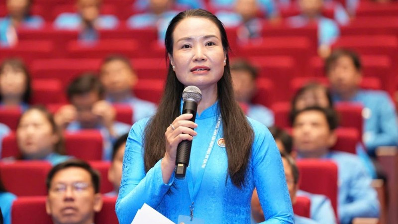 Chủ tịch Công đoàn phường Ba Đình Nguyễn Thị Thanh.