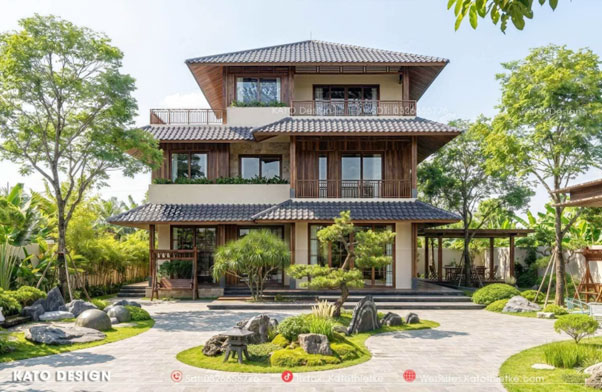 Biệt thự phong cách Nhật ghi điểm nhờ sự hài hòa giữa kiến trúc và cảnh quan