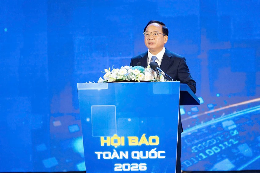 Ủy viên Bộ Chính trị, Bí thư Trung ương Đảng, Trưởng ban Tuyên giáo và Dân vận Trung ương Trịnh Văn Quyết phát biểu - Ảnh: VGP/Thái Sơn