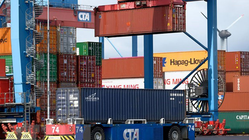 Cảng container ở Hamburg, Đức. (Ảnh: AFP/TTXVN)