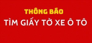 Thông báo tìm giấy tờ xe ô tô