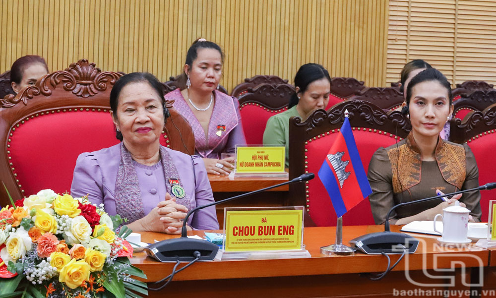 Vice President of the Cambodian Women for Peace and Development Chau Bun Eng, spoke at the working session. 