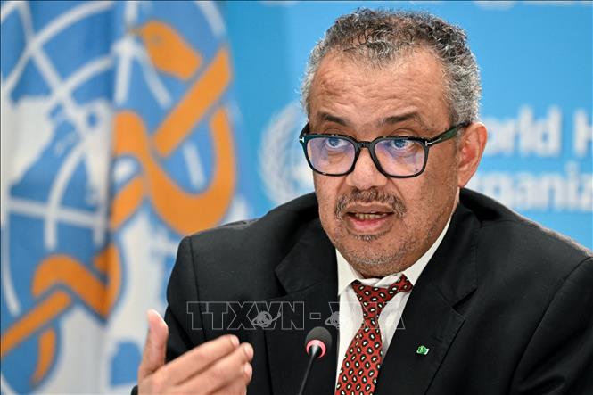 Tổng Giám đốc Tổ chức Y tế thế giới (WHO), ông Tedros Adhanom Ghebreyesus phát biểu tại Geneva, Thụy Sĩ. Ảnh tư liệu: AFP/TTXVN