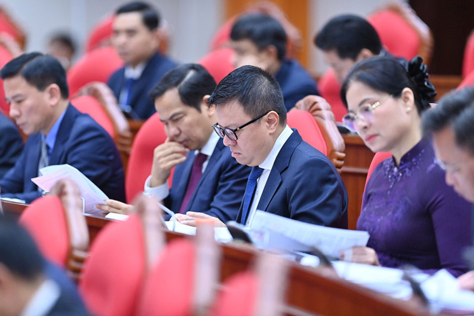 Các đại biểu tham dự Hội nghị lần thứ 12 Ban Chấp hành Trung ương Đảng khóa XIII. (Ảnh: ĐĂNG KHOA)