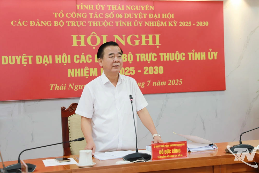 Đồng chí Đỗ Đức Công phát biểu kết luận Hội nghị. 