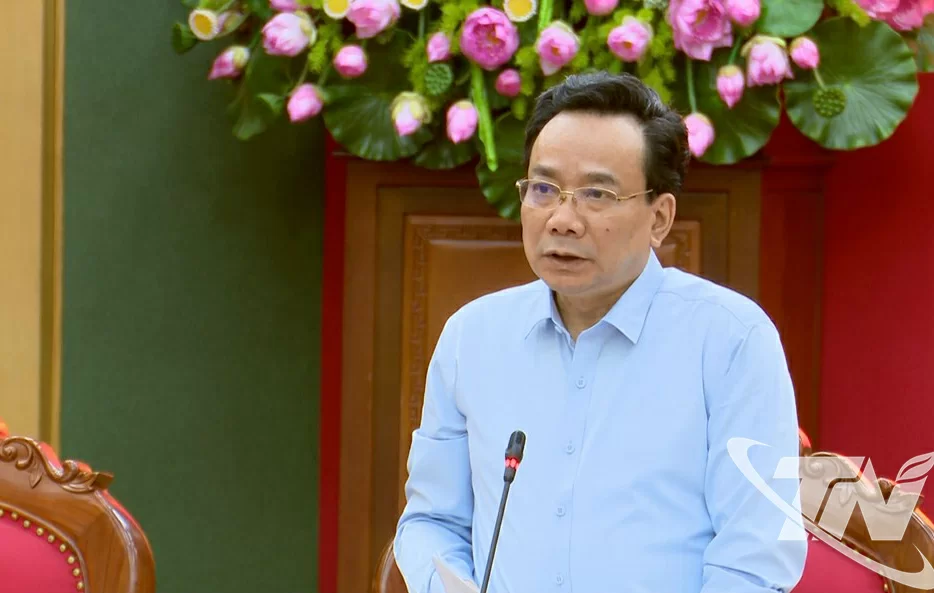 Đồng chí Nghiêm Phú Cường, Phó Chủ nhiệm Ủy ban Kiểm tra Trung ương, phát biểu tại Hội nghị.