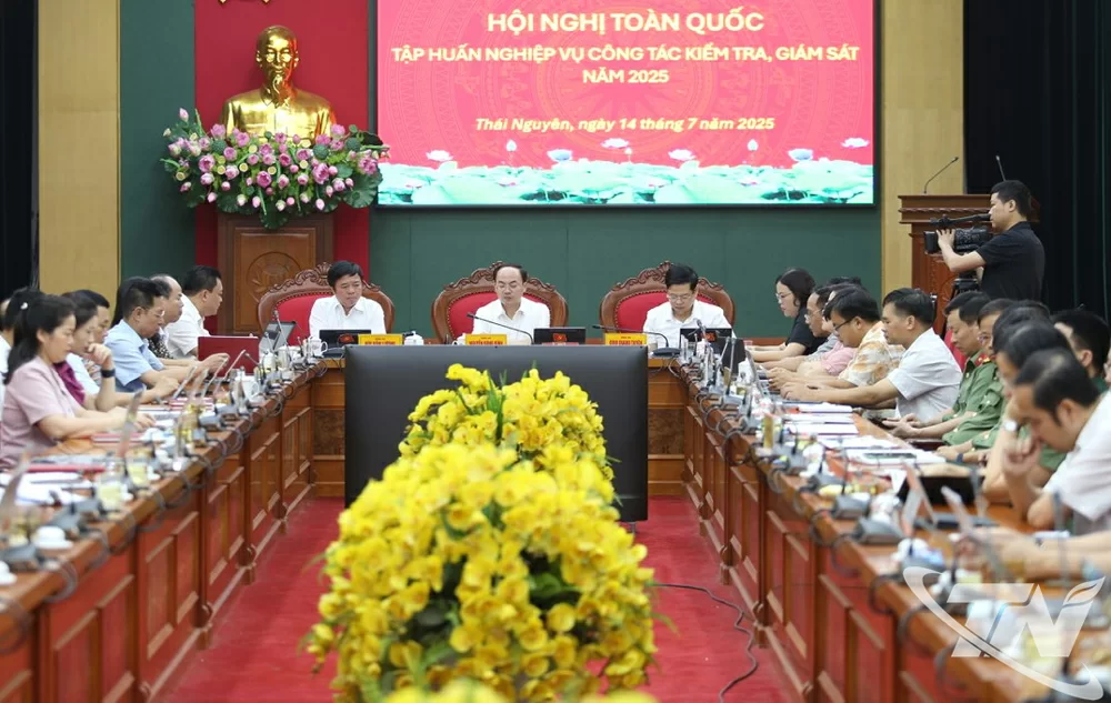 Các đại biểu dự Hội nghị tại điểm cầu Thái Nguyên. Ảnh: Xuân Nghiệp