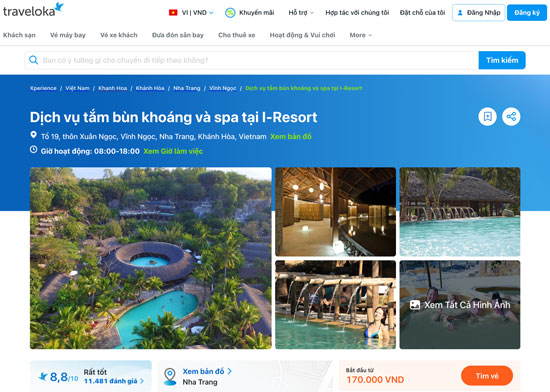 Đặt vé tắm bùn I-Resort trên Traveloka để hưởng nhiều ưu đãi