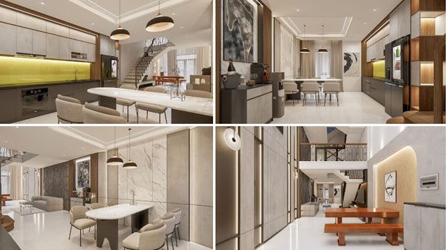 Hình ảnh dự án thi công nhà bếp hiện đại.