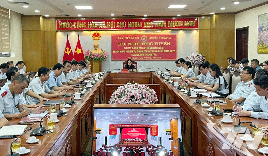 Điểm cầu trực tuyến tỉnh Thái Nguyên.