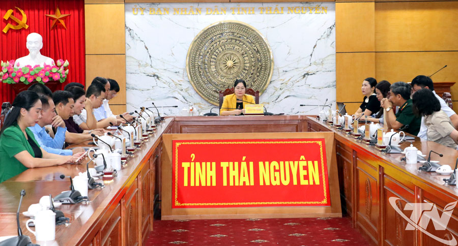 Các đại biểu tham dự Hội nghị tại điểm cầu trực tuyến tỉnh Thái Nguyên.