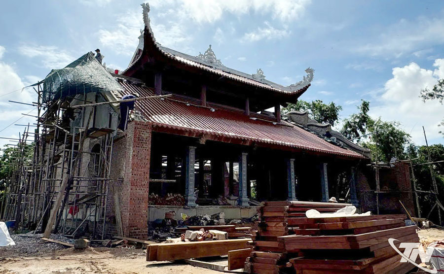 Hạng mục nhà Tam bảo đã hoàn thành khoảng 60% khối lượng công việc; nhà Thờ tổ đạt khoảng 80%.