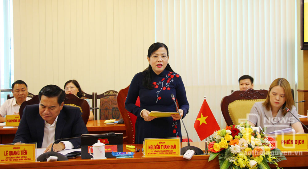 Ms Nguyen Thanh Hai addresses the working session. 