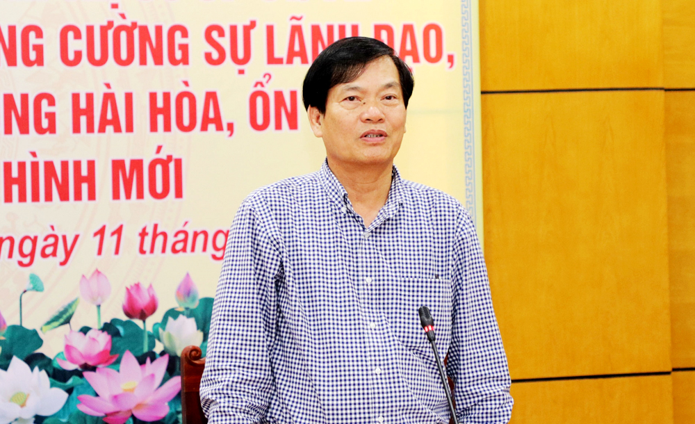 Đồng chí Đỗ Ngọc An, Phó Trưởng Ban Kinh tế Trung ương, phát biểu tại buổi làm việc.