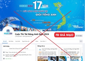 Cảnh báo trang mạng xã hội giả mạo Ocean Edu lừa đảo phụ huynh và học sinh