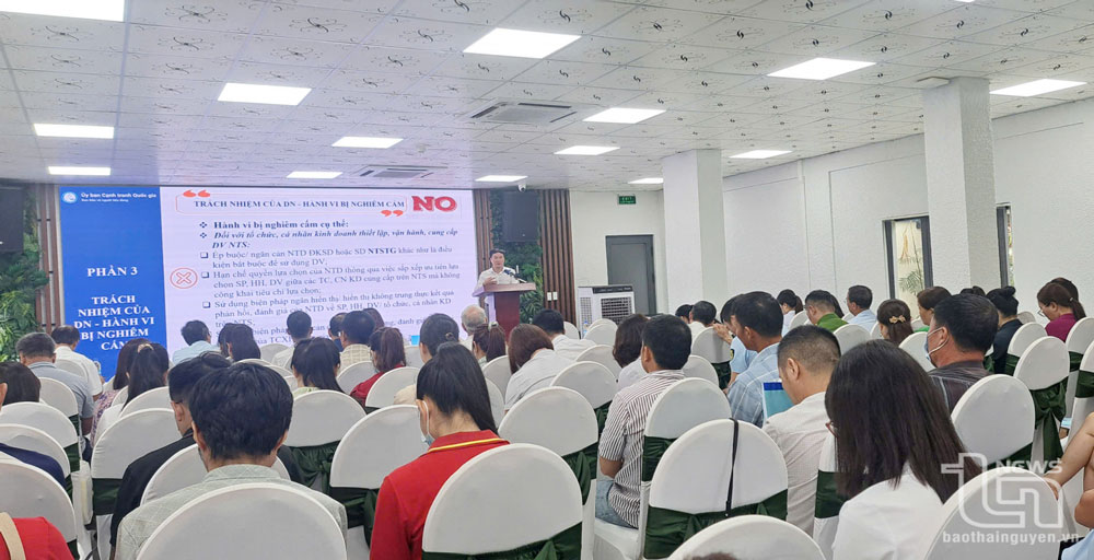 Tiến sĩ Phan Thế Thắng, Phó Trưởng ban, Ban bảo vệ người tiêu dùng (Ủy ban Cạnh tranh Quốc gia) truyền đạt nội dung tập huấn.