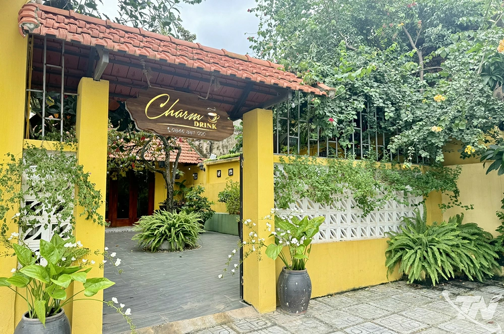 Khung cảnh bình yên của quán cà phê.