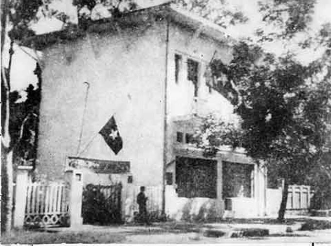Trụ sở Việt Nam Giải phóng quân sau khi giành chính quyền tại Thái Nguyên tháng 8/1945, sau khi quân Nhật đầu hàng quân ta. Ảnh tư liệu: Bảo tàng Lịch sử quốc gia