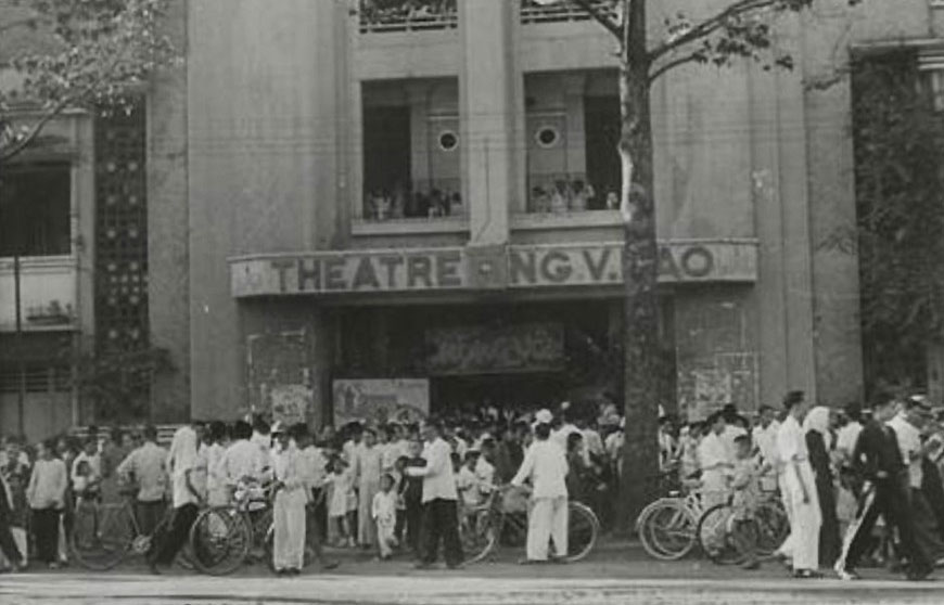 Rạp Nguyễn Văn Hảo nơi Mặt trận Việt Minh ra mắt công khai ngày 20/8/1945. Ảnh tư liệu: qdnd.vn