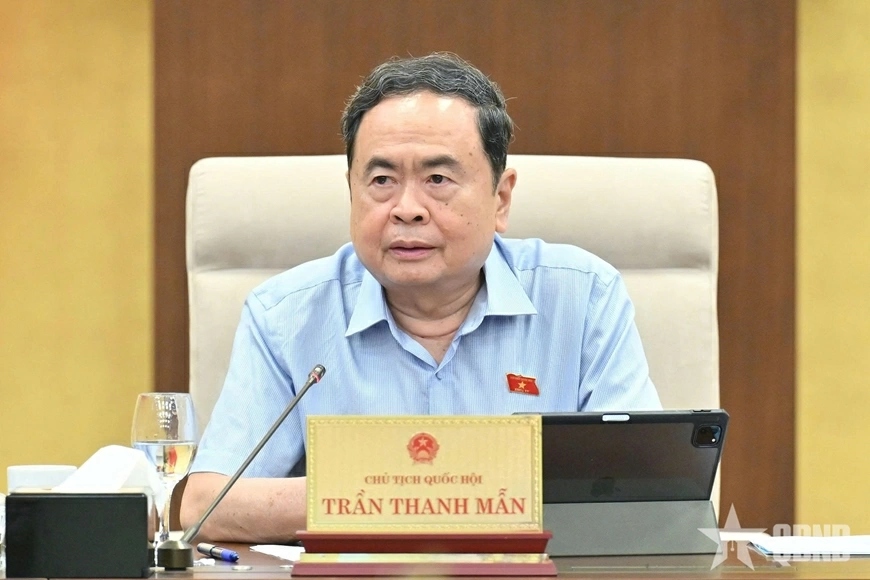 Chủ tịch Quốc hội Trần Thanh Mẫn phát biểu tại phiên họp. 