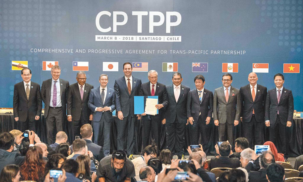 11 quốc gia trong đó có Việt Nam đã chính thức ký kết Hiệp định Đối tác toàn diện và tiến bộ xuyên Thái Bình Dương (CPTPP) tại thủ đô Santiago - Chile (ngày 8/3/2018). Ảnh T.L