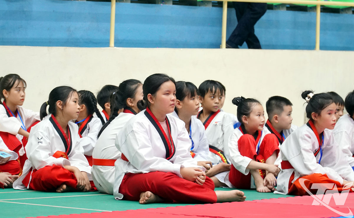 Bộ môn Taekwondo ghi nhận sự tham gia đông đảo của các VĐV lứa tuổi nhi đồng