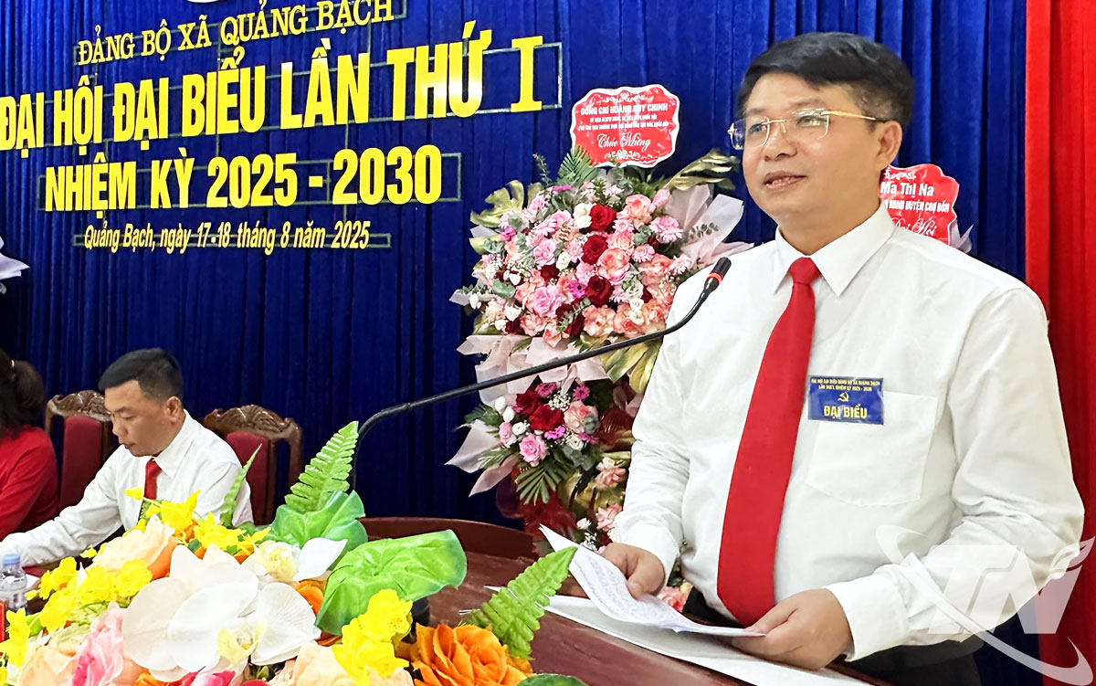 Đồng chí Nông Quang Nhất phát biểu chỉ đạo tại Đại hội.