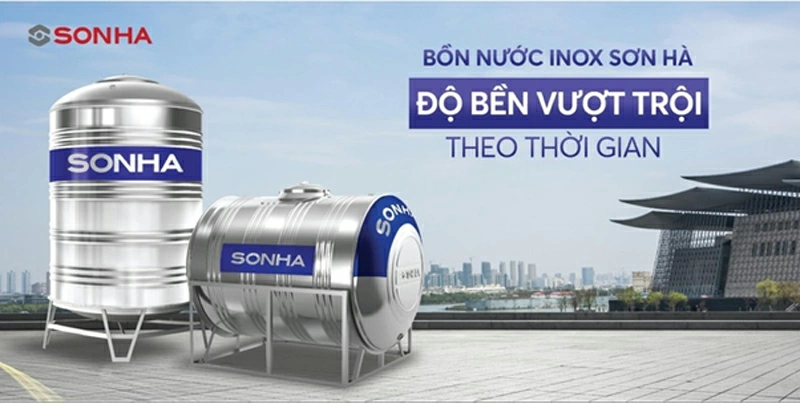 Bình nước Sơn Hà 1000L có cấu tạo vững chắc.