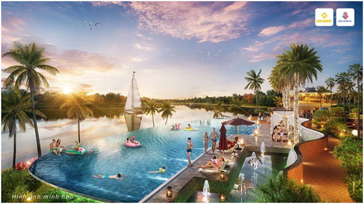 Phối cảnh bể bơi vô cực tại Clubhouse Sunneva Đà Nẵng

