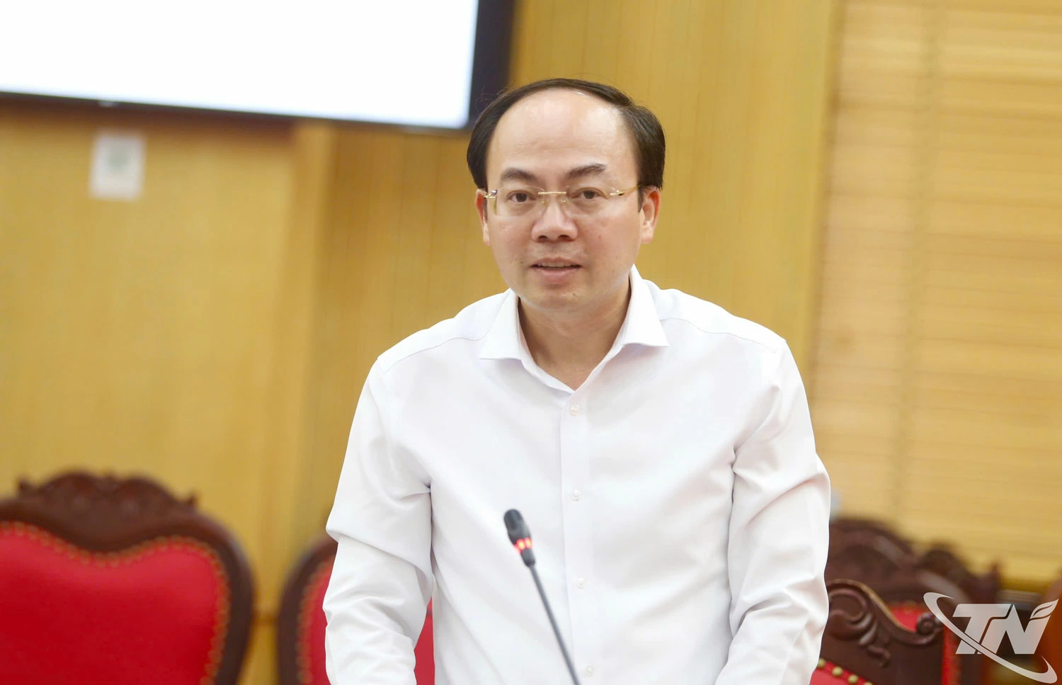 Đồng chí Phó Bí thư Thường trực Tỉnh ủy Nguyễn Đăng Bình phát biểu tại Hội nghị.
