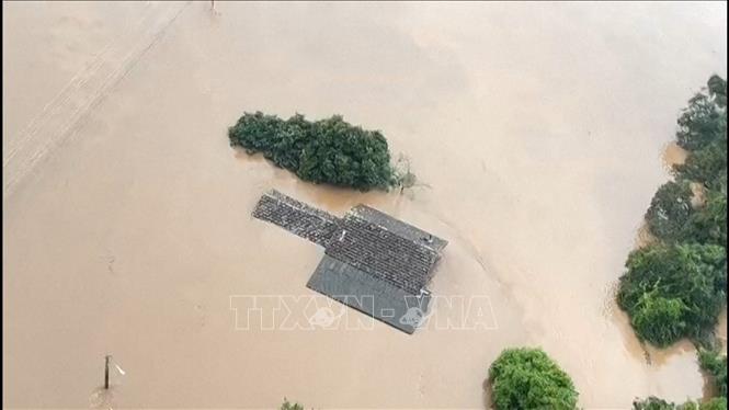 Cảnh ngập lụt sau trận mưa lớn tại Lajeado, Rio Grande do Sul State, Brazil, ngày 5/9/2023. 