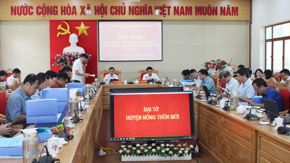 Các thành viên trong Đoàn thẩm định tham gia ý kiến đối với huyện Đại Từ
