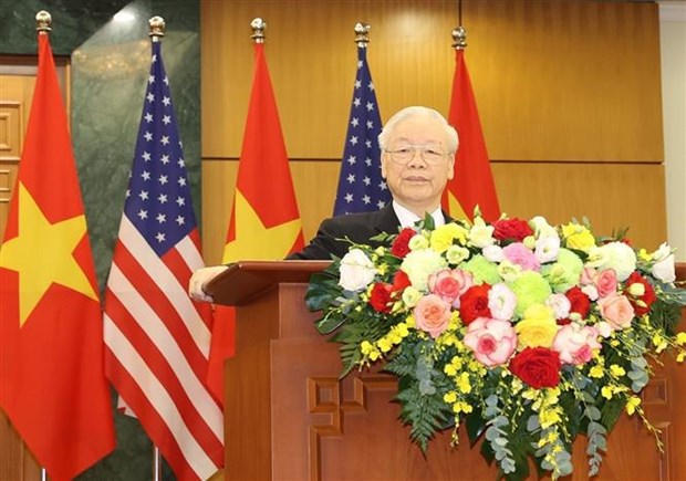 Party General Secretary Nguyen Phu Trong speaks at the conference 