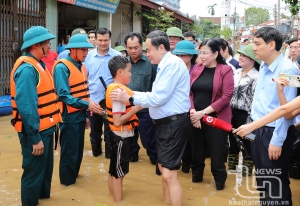 Chủ tịch Quốc hội Trần Thanh Mẫn làm việc với tỉnh Thái Nguyên về công tác khắc phục hậu quả bão số 3