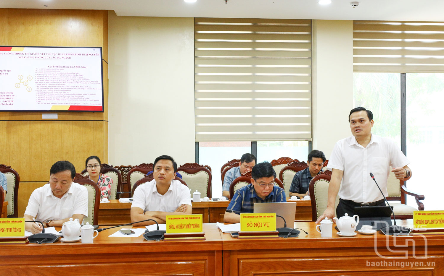 The Department of Information and Communications leader delivers his speech at the meeting. 