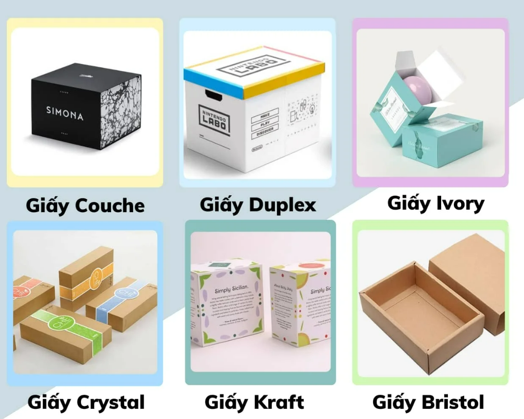 Các loại giấy phổ biến cho sản xuất hộp giấy cao cấp và phổ thông