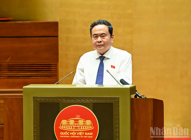 Chủ tịch Quốc hội Trần Thanh Mẫn phát biểu khai mạc hội nghị. (Ảnh: DUY LINH)