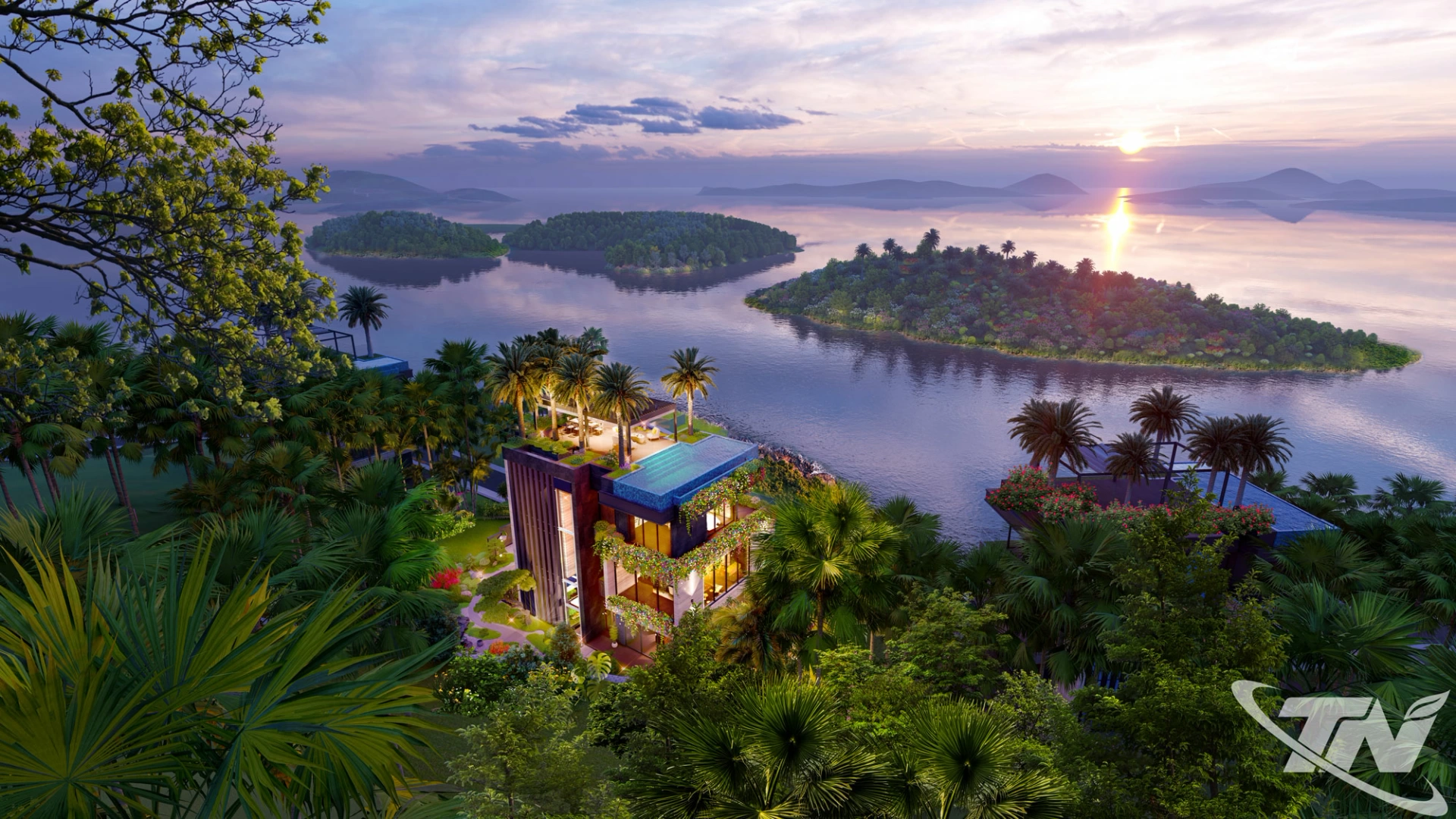 Một số hình ảnh phối cảnh Khu du lịch nghỉ dưỡng quốc tế 5 sao hồ Núi Cốc.