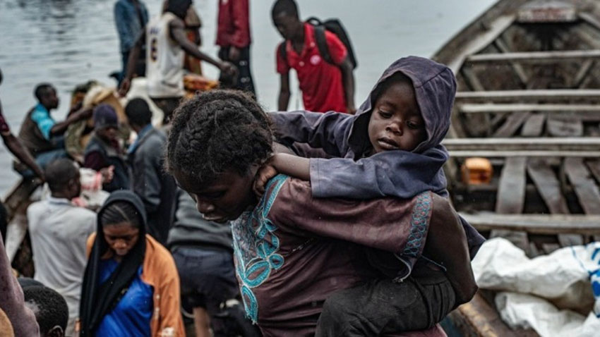 Người tị nạn gần thành phố Goma, tỉnh Bắc Kivu, CHDC Congo. (Ảnh: THX/TTXVN)