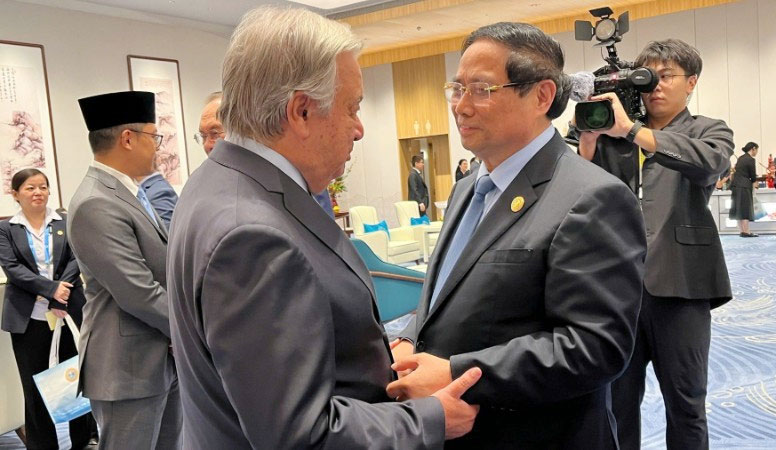 Thủ tướng Chính phủ Phạm Minh Chính và Tổng Thư ký Liên hợp quốc Antonio Guterres.
