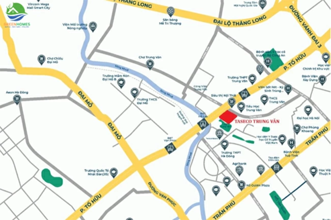 Vị trí dự án Taseco Trung Văn.