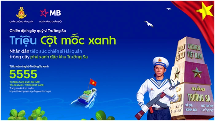 Ảnh 4: Dù hiếm khi có cơ hội được đặt chân tới Trường Sa nhưng mỗi người Việt Nam đều có thể “hóa thân” thành chiến sĩ Hải quân góp cây vượt sóng ra đảo xa.