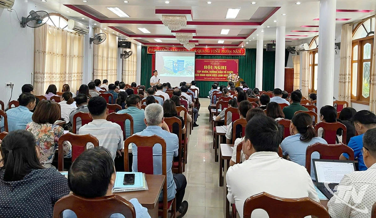 Sở Nội vụ tập huấn giao dịch việc làm cho các xã trên địa bàn tỉnh.