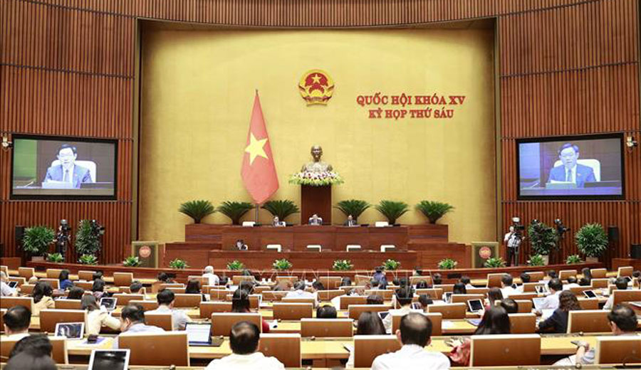 Chủ tịch Quốc hội Vương Đình Huệ phát biểu tại phiên họp chiều 24/10/2023. Ảnh: Doãn Tấn/TTXVN