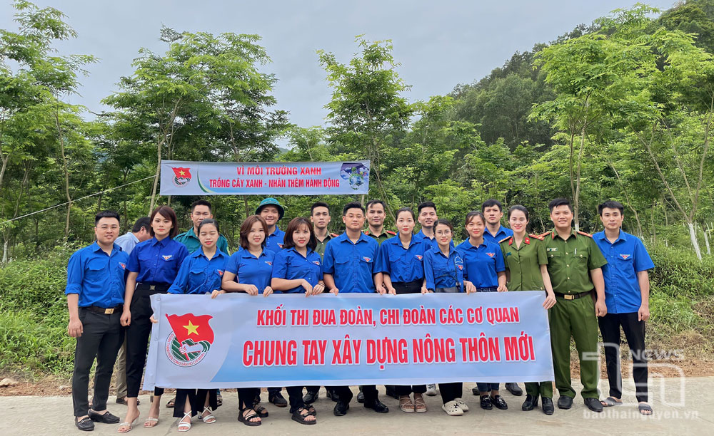 Các cơ sở đoàn tại Phú Lương ra quân vệ sinh môi trường, chung tay xây dựng nông thôn mới.
