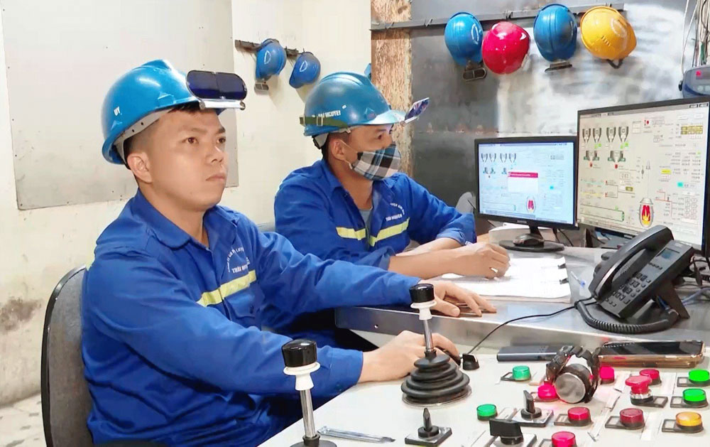 Trung tâm điều hành sản xuất phôi thép của Công ty CP Luyện kim đen Thái Nguyên.