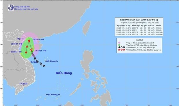 Movement of the storm (Photo: VNA)