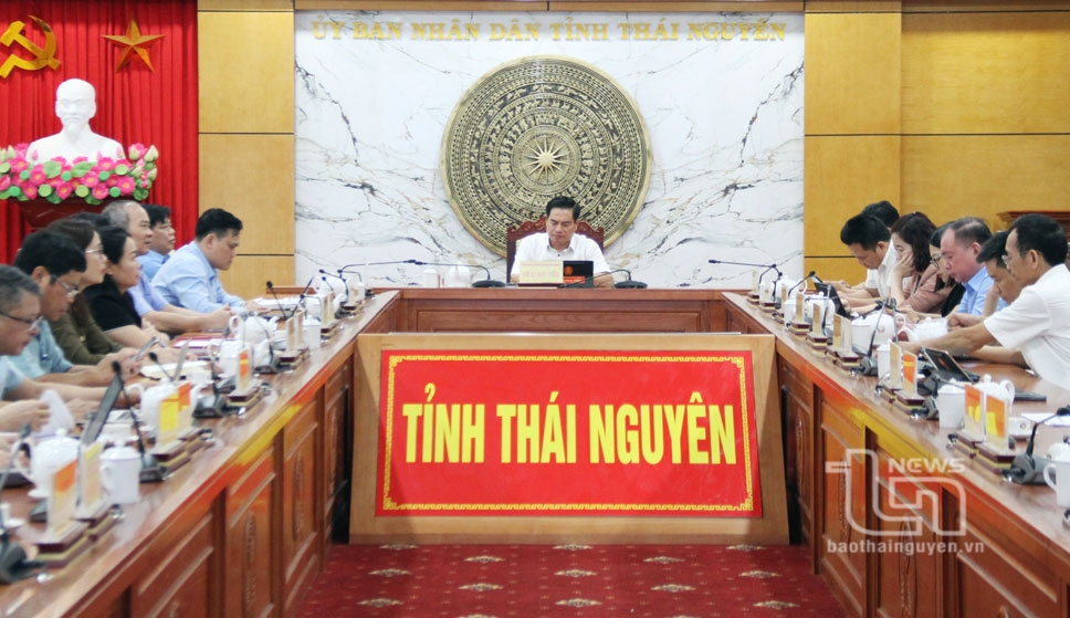 Các đại biểu tham dự Phiên họp tại điểm cầu tỉnh Thái Nguyên.