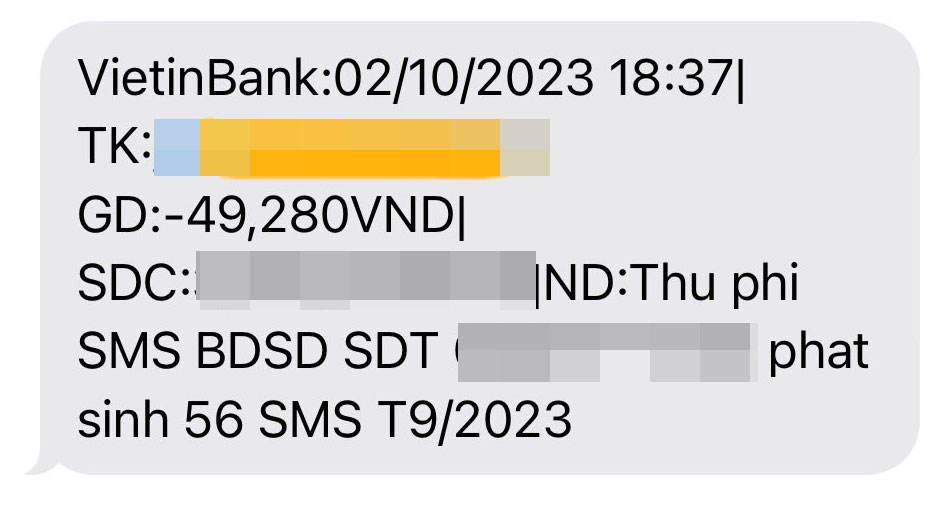 Với cách tính phí SMS banking mới, VietinBank hiện là một trong những ngân hàng có cách tính phí cao nhất đối với người dùng có từ 15 tin nhắn/tháng.