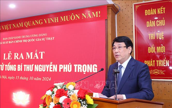 Thường trực Ban Bí thư Lương Cường phát biểu. Ảnh: Văn Điệp/TTXVN